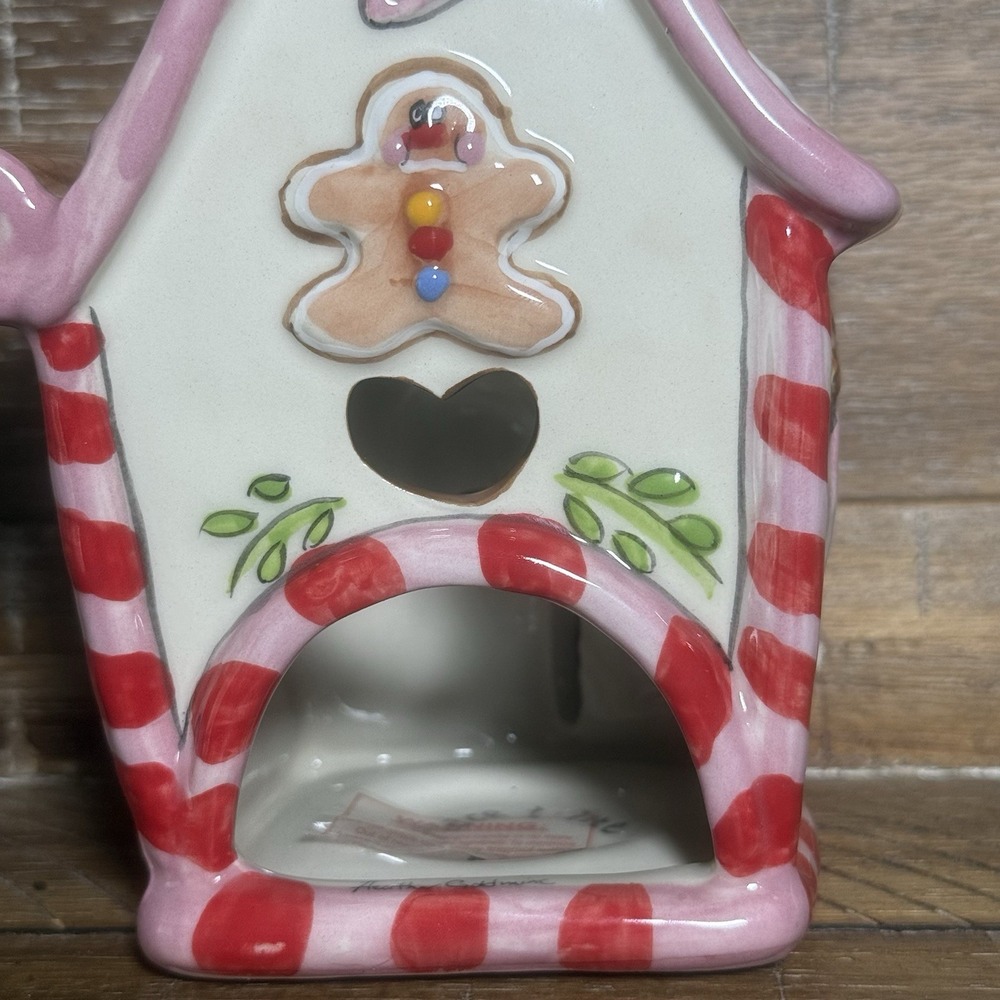 2009 Blue Sky Heather Goldminc Gingerbread Cottage/House Candle Holder Christmas - Picture 7 of 14